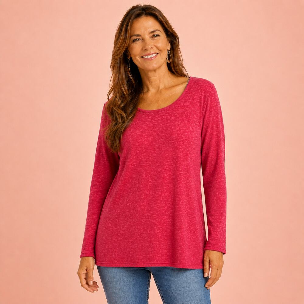 Eileen Fisher Sweater Womens Medium Pink Linen Cotton Lightweight Lagenlook